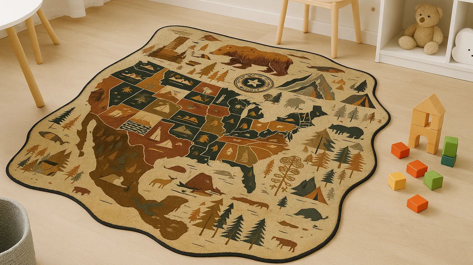 USA Map Rugs for Kids: Learn the United States Through Play