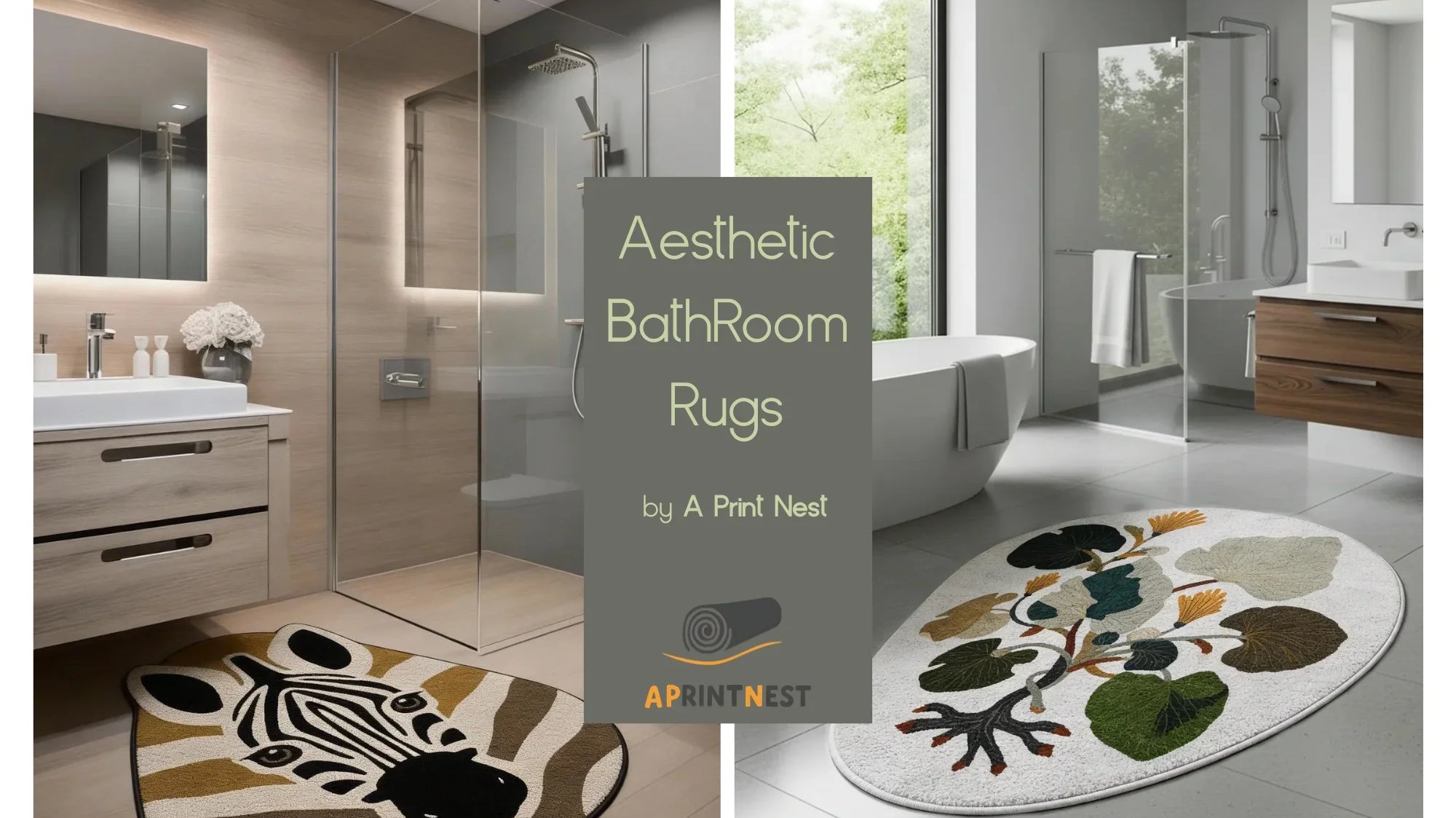 Bathroom Rugs by A Print Nest