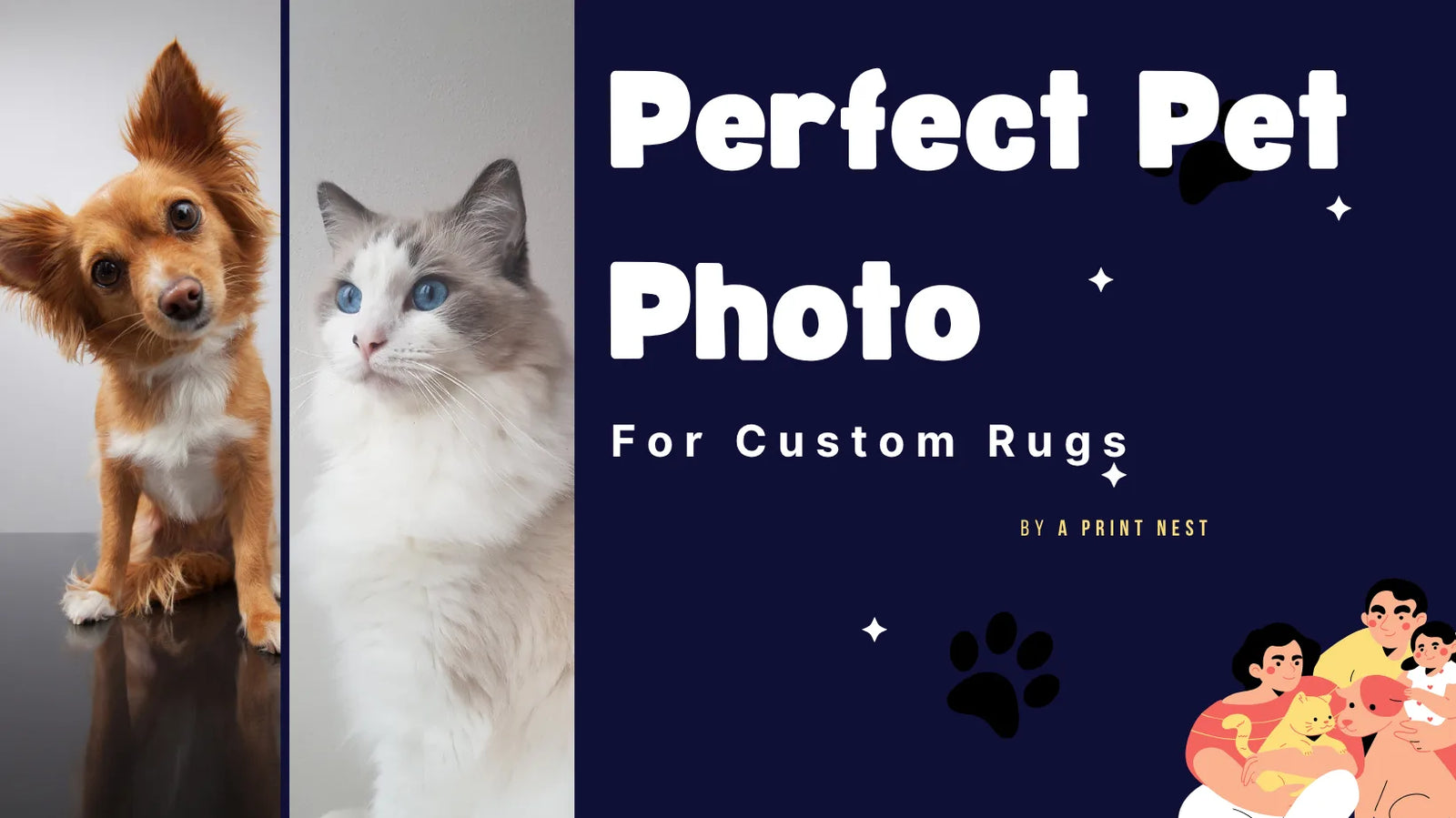 Natural light pet photo example for a custom rug