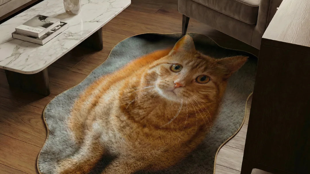 Custom Irregular cat rug living room