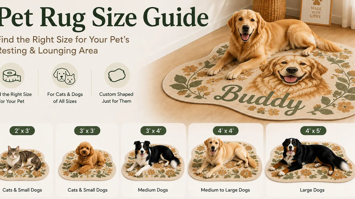 Custom Pet Rug Size Guide: How to Choose the Right Rug Size for Your Dog or Cat