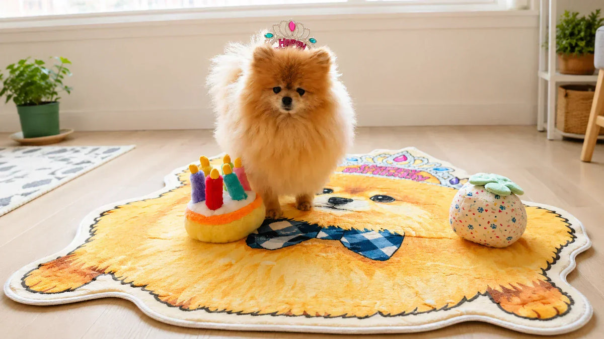 Custom Pet Birthday Rug | Keanu the Pomeranianβs Rug Story