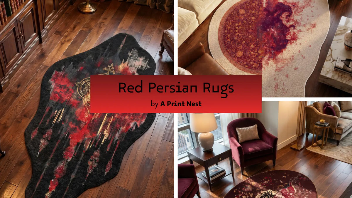 Red Persian Rugs by A Print Nest