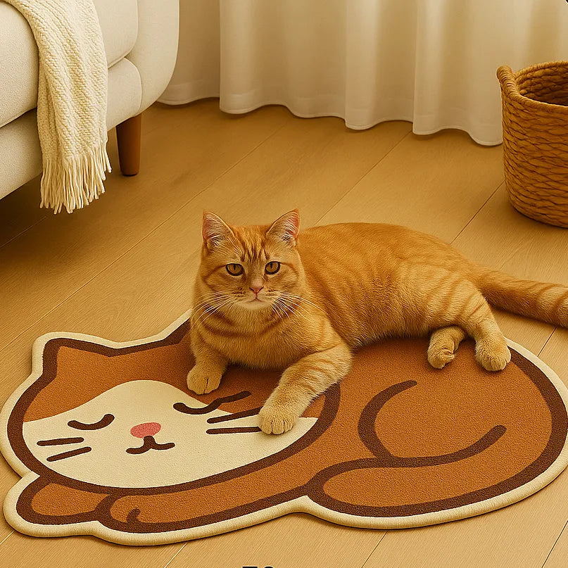 Irregular-shaped napcat pet rug
