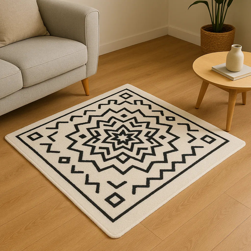 Rectangle berber echo rug