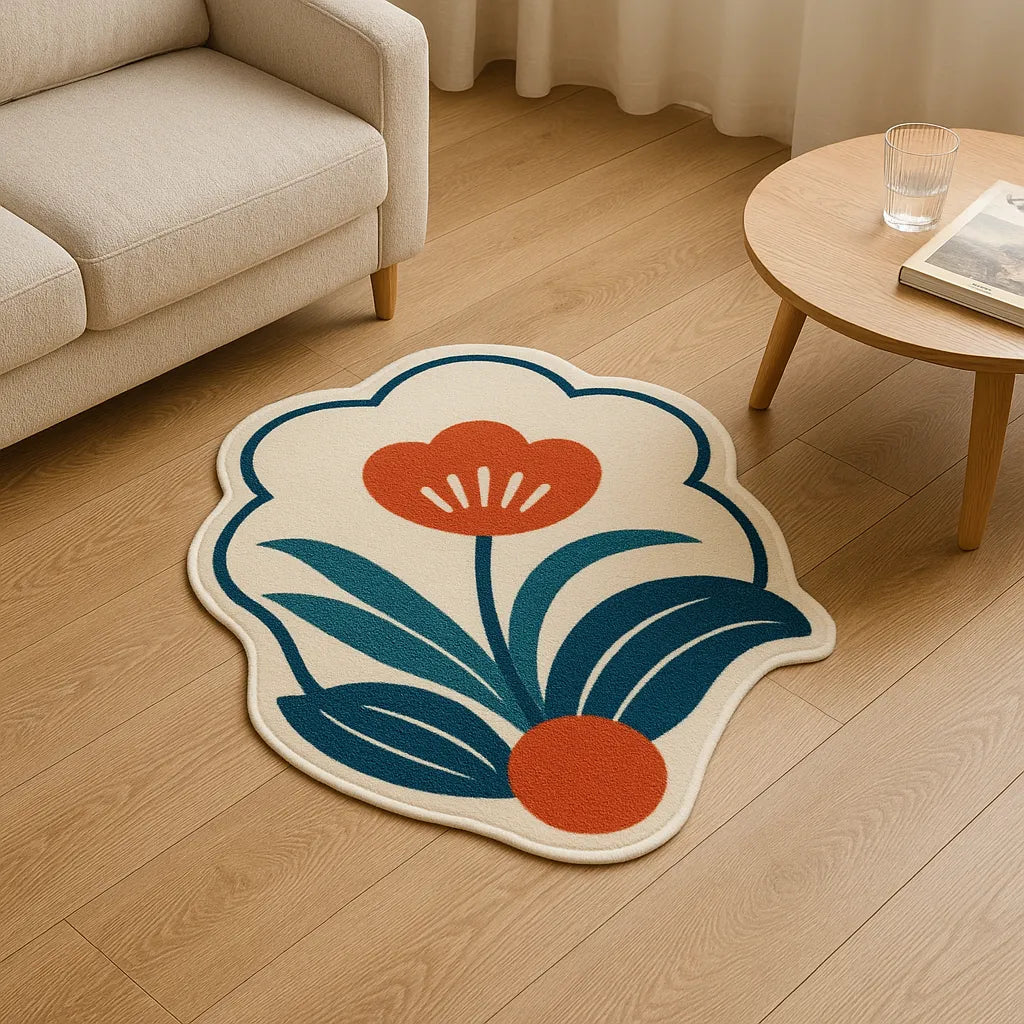 Irregular-shaped kohana bloom rug