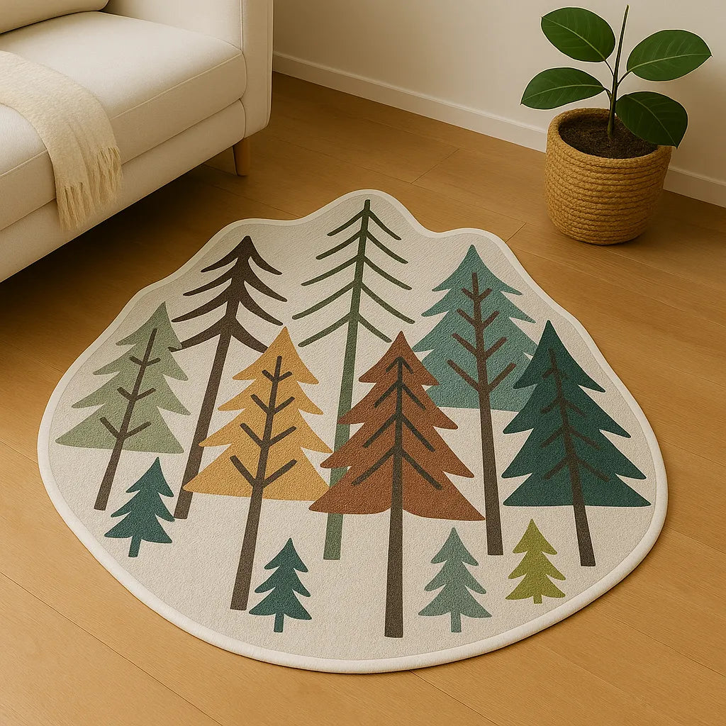 Irregular-shaped nordic grove rug