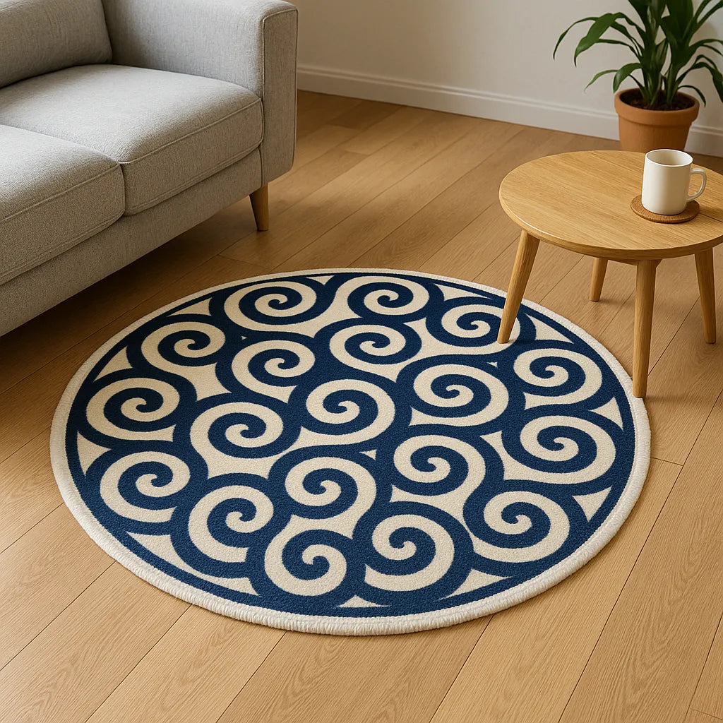 Round whirling dervish rug