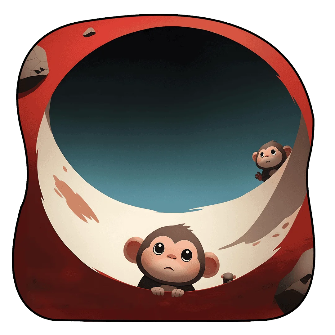 Irregular punch the lonely monkey inspired rug living room