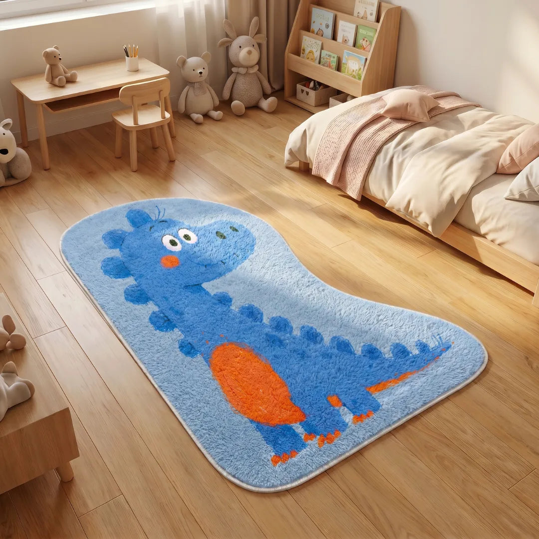 Irregular dinosaur style rug kidsroom playroom