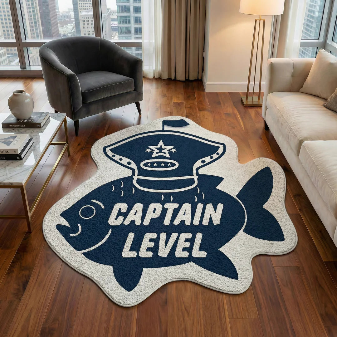Ocean logo rug living room