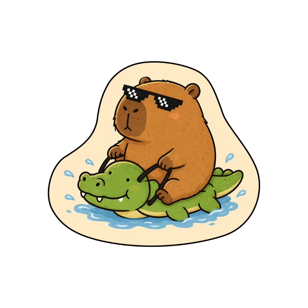 Irregular capybara rug bathroom