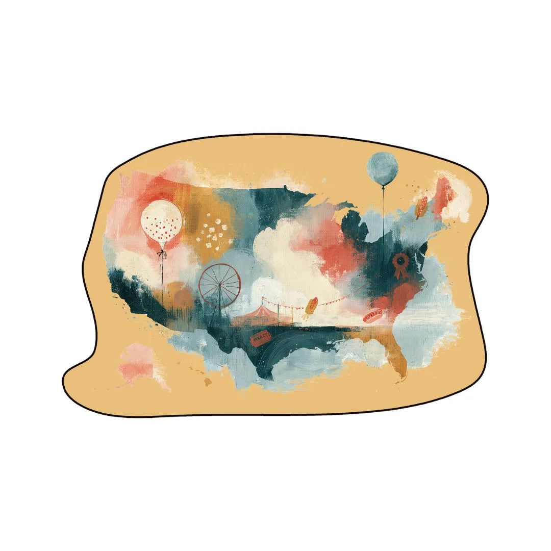 Irregular USA map rug patio balcony