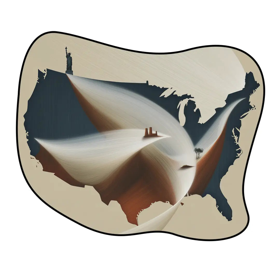 Irregular USA map rug living room