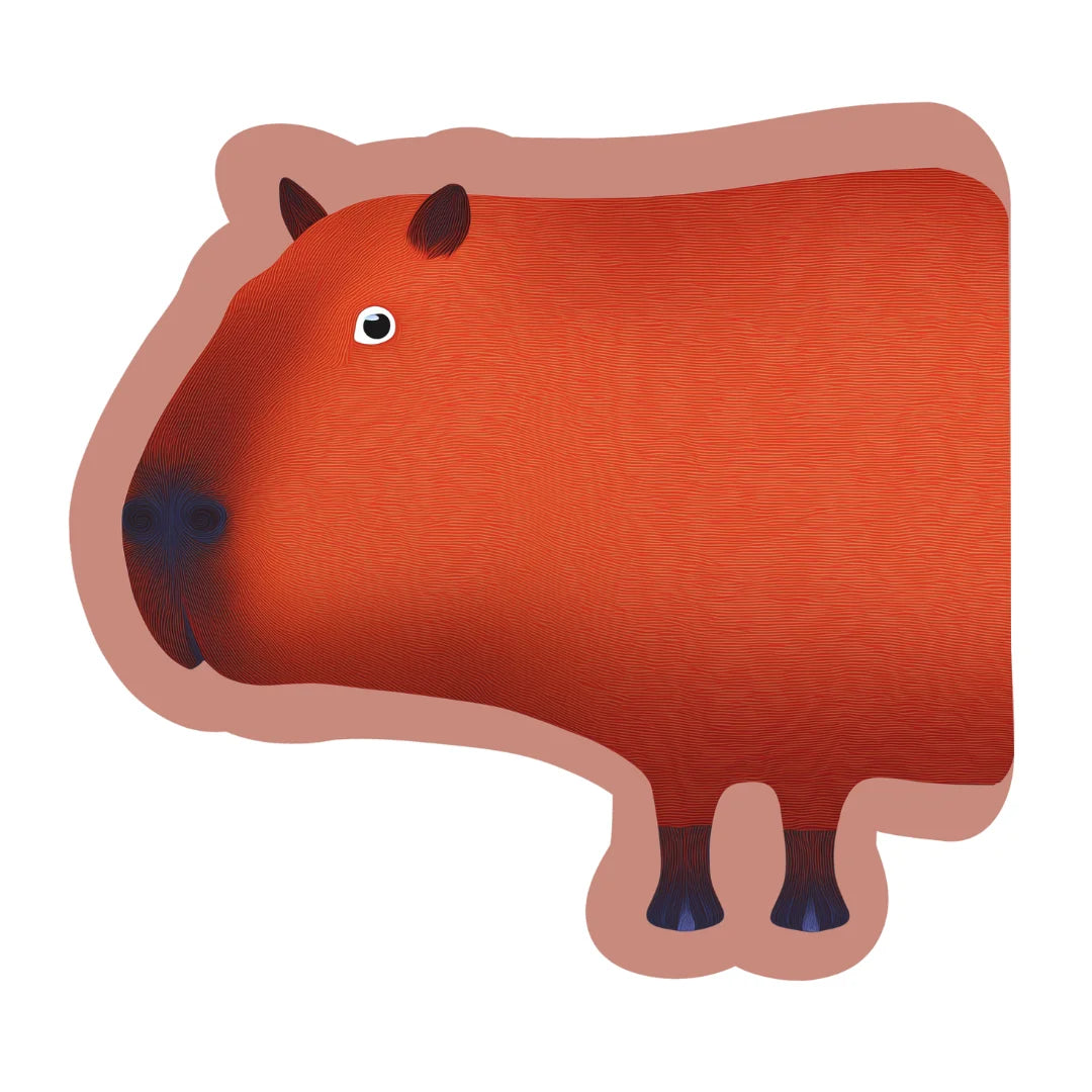 Irregular capybara rug kitchen