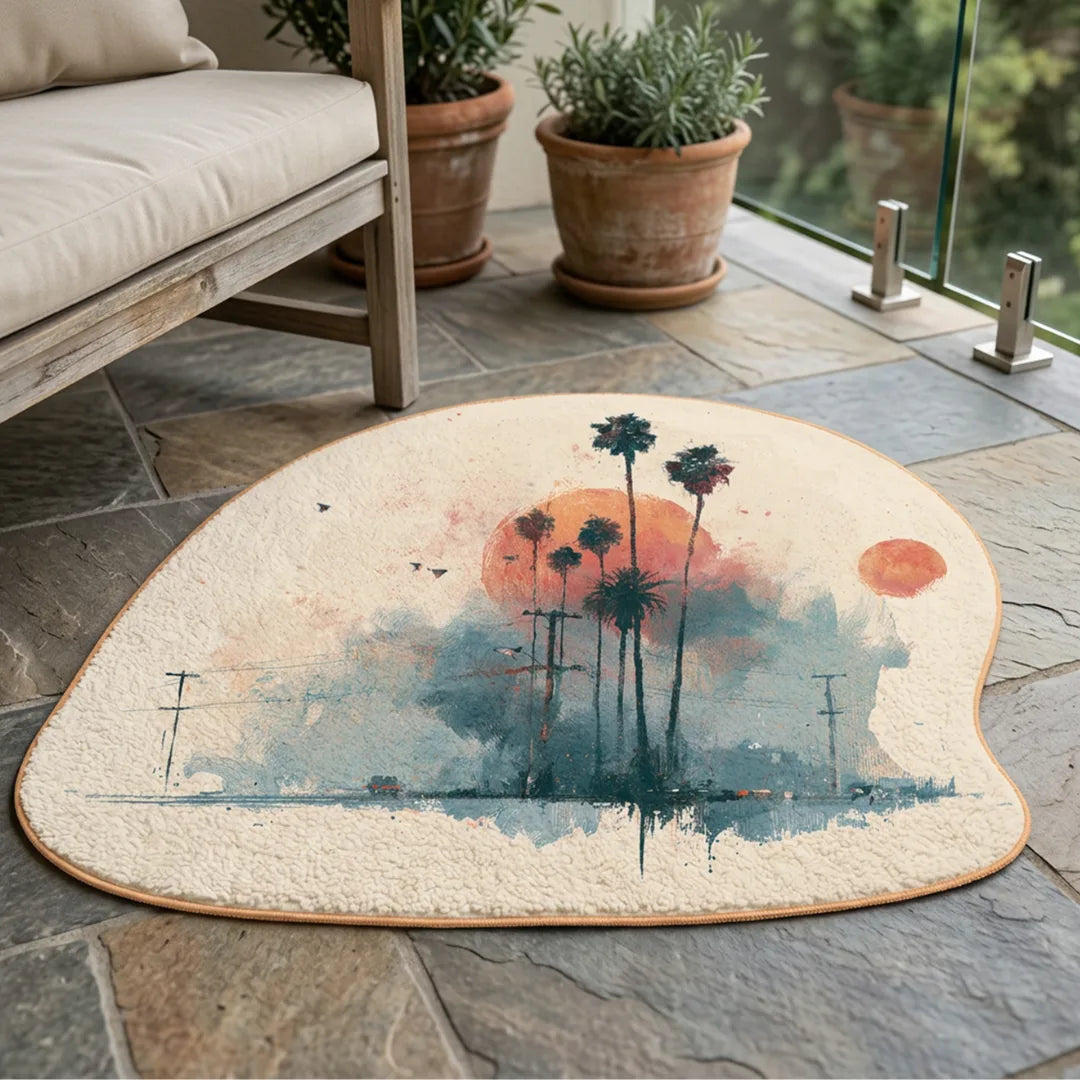Irregular California summer rug patio balcony