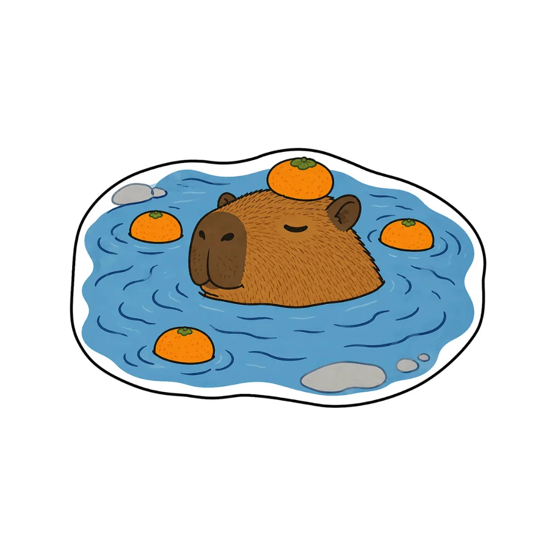 Irregular capybara rug bathroom