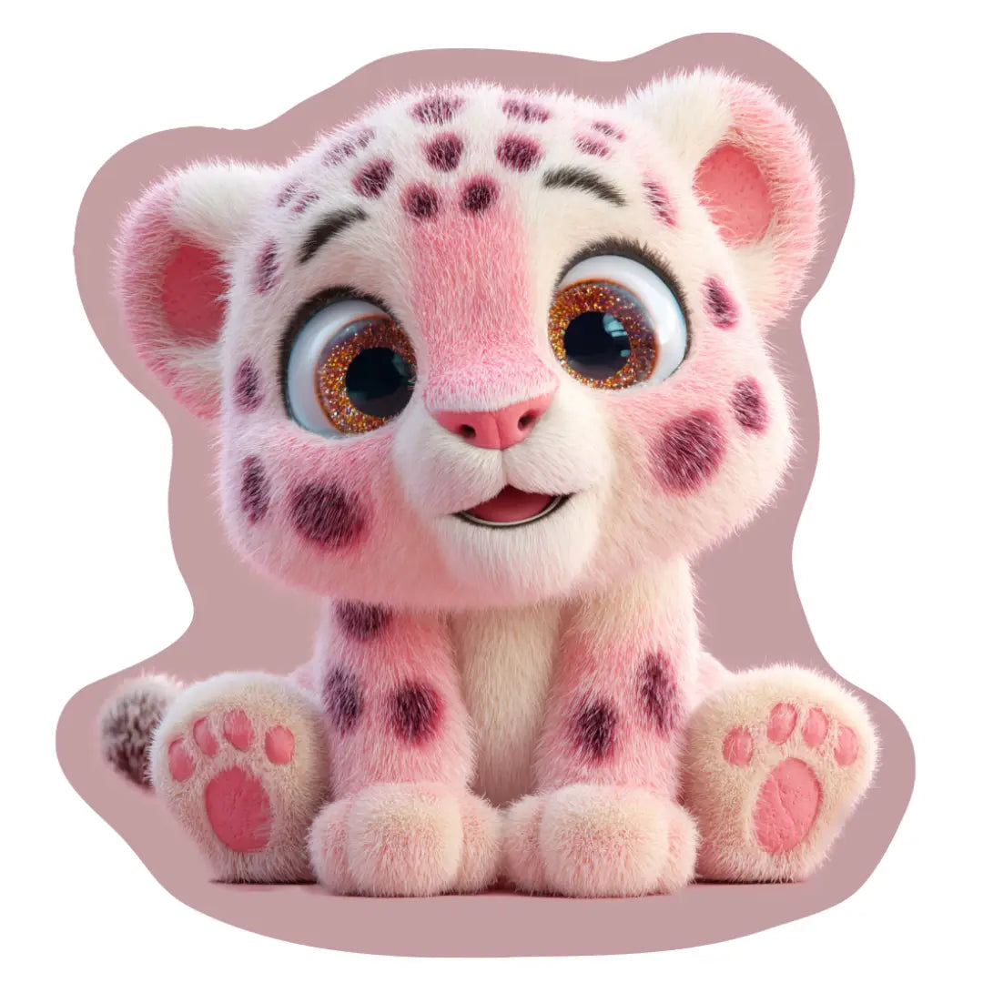 Irregular pink leopard rug kidsroom