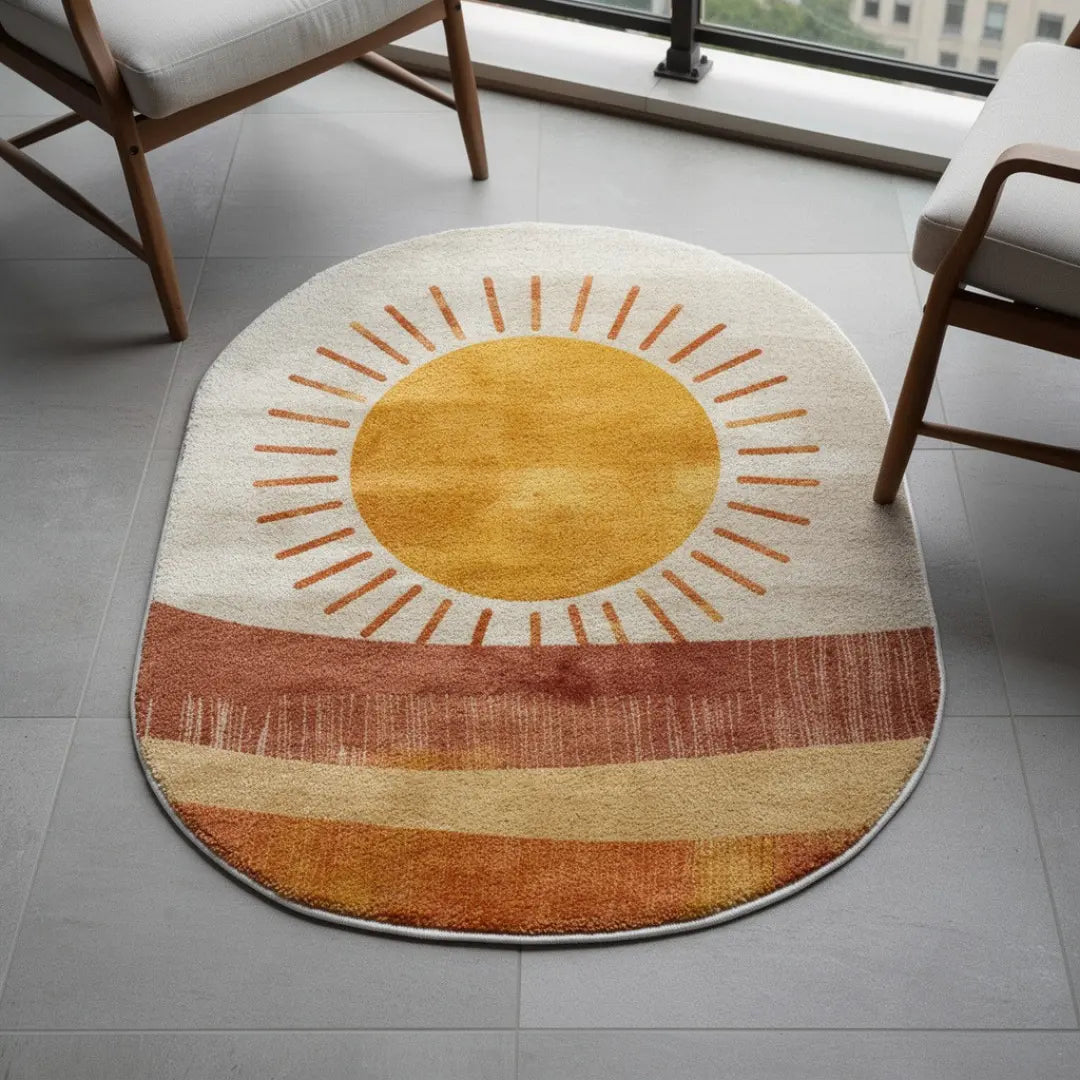 Irregular western style rug patio balcony