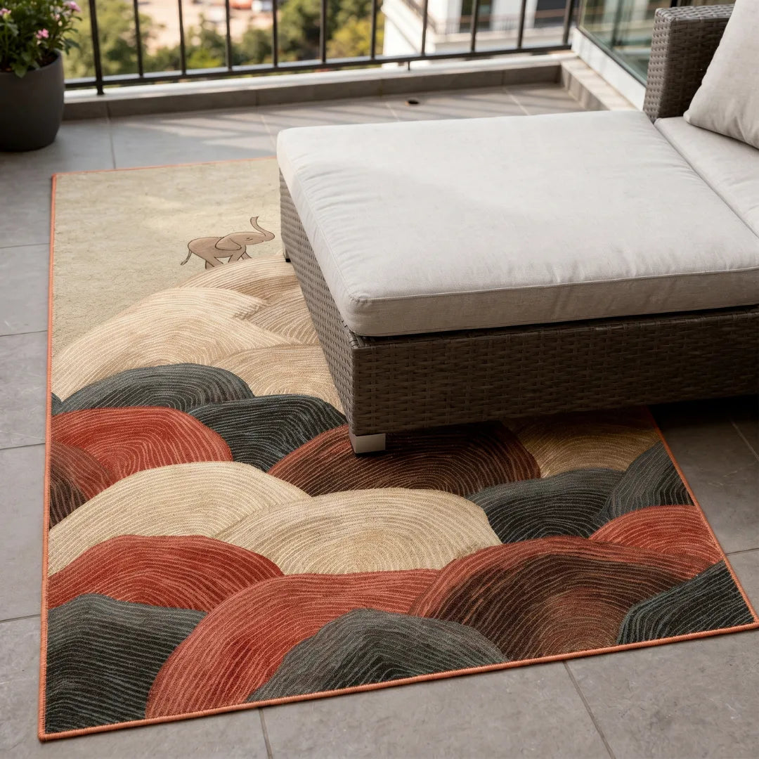 Boho bohemian style rug patio balcony