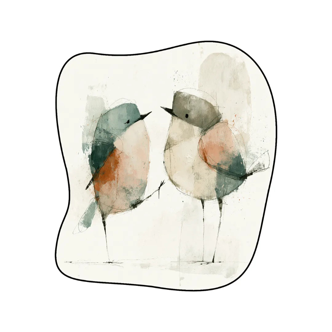 Bird inspired rug bedroom