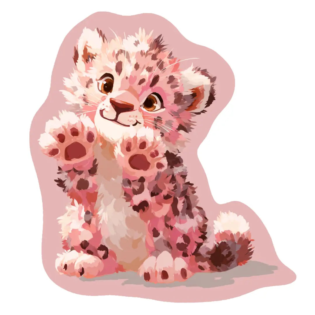 Irregular pink leopard rug kidsroom
