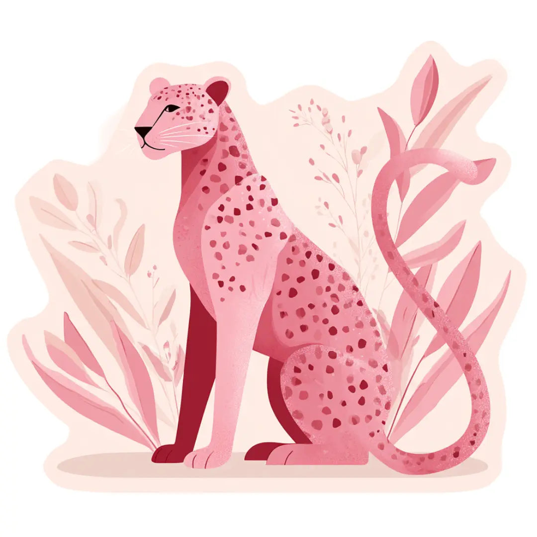 Irregular pink leopard rug living room