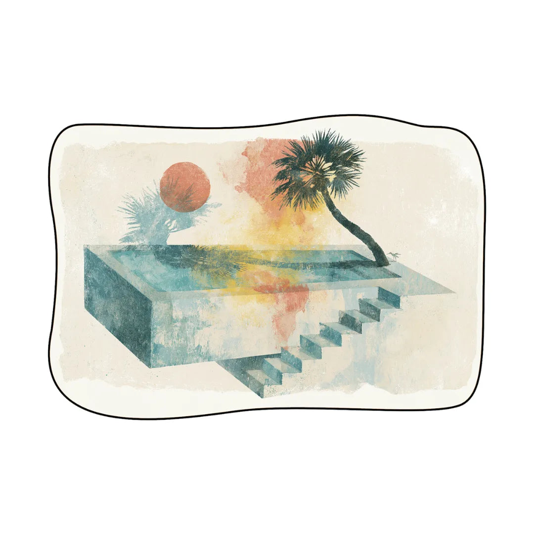 Irregular California summer rug living room
