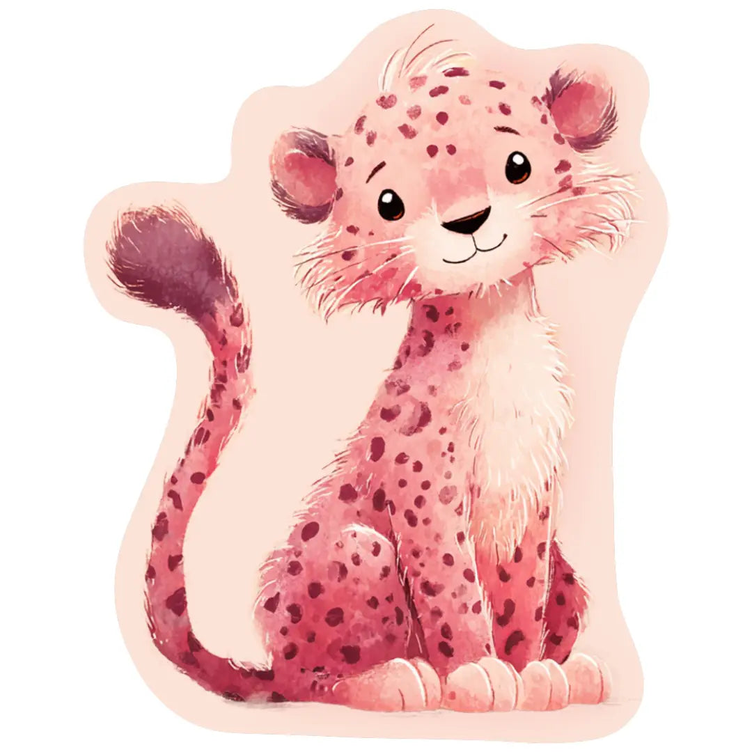 Irregular pink leopard rug kidsroom