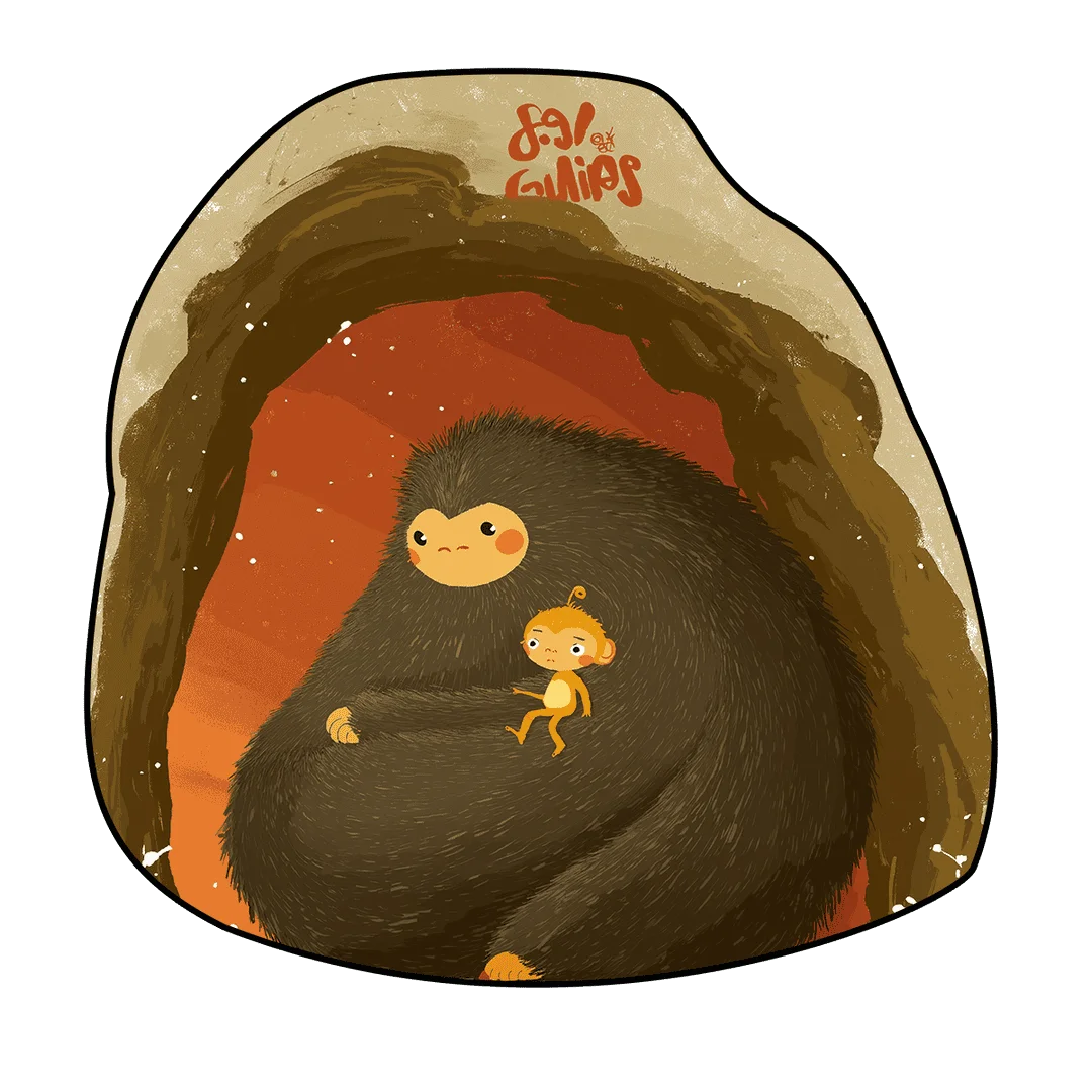 Irregular punch the lonely monkey inspired rug kidsroom