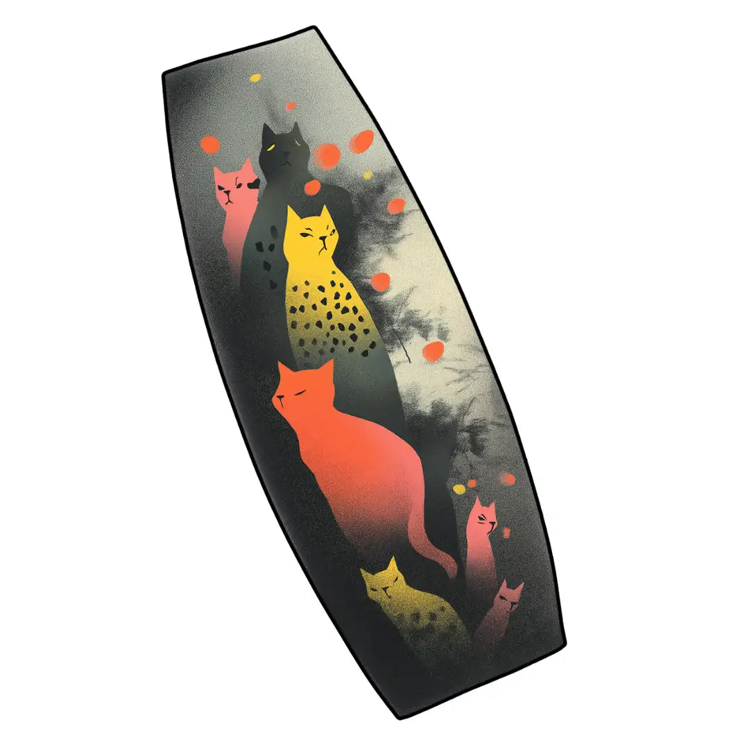 Irregular shadow cat illustration rug hallway entryway