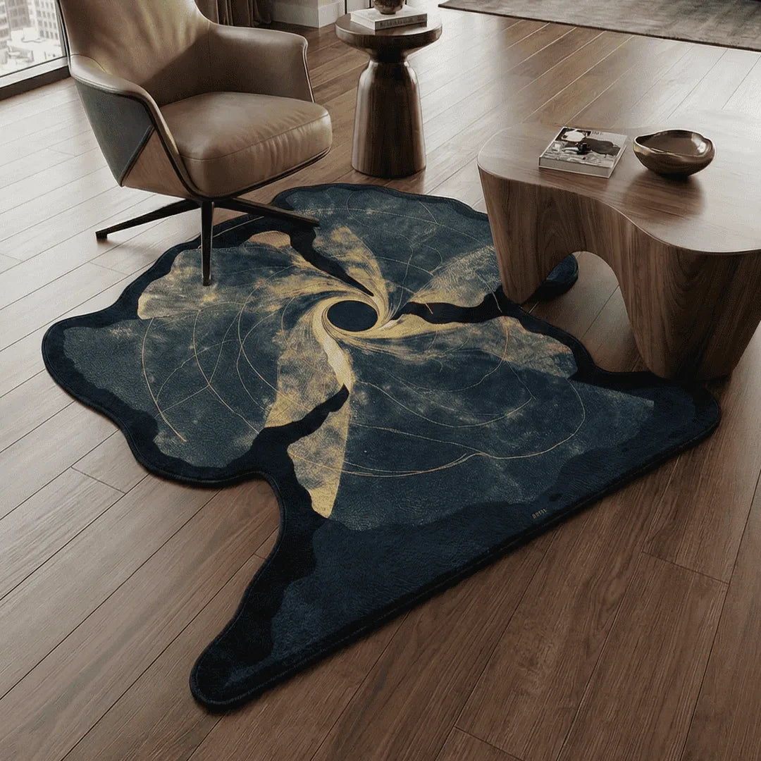 Irregular space-themed singularity rug living room