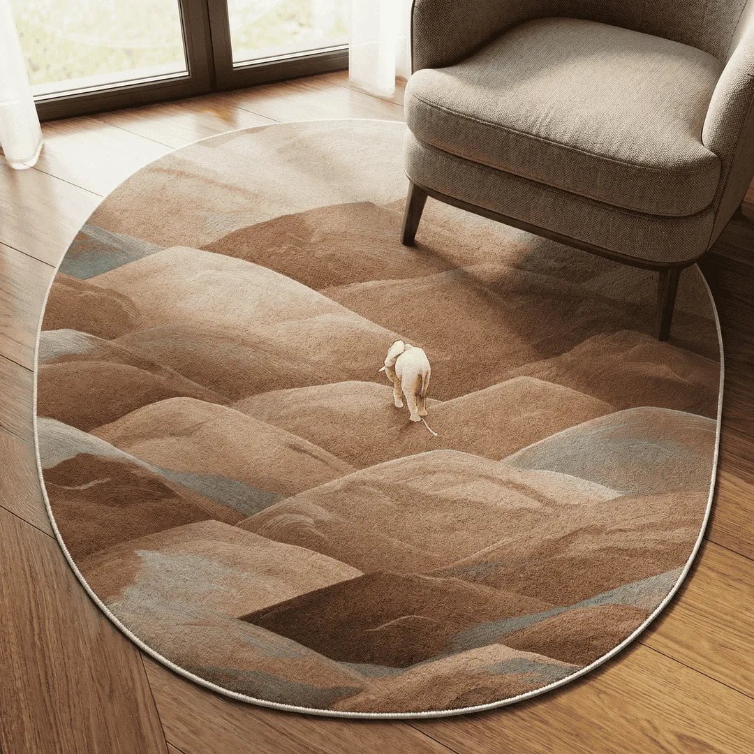 Beige minimalist rug living room