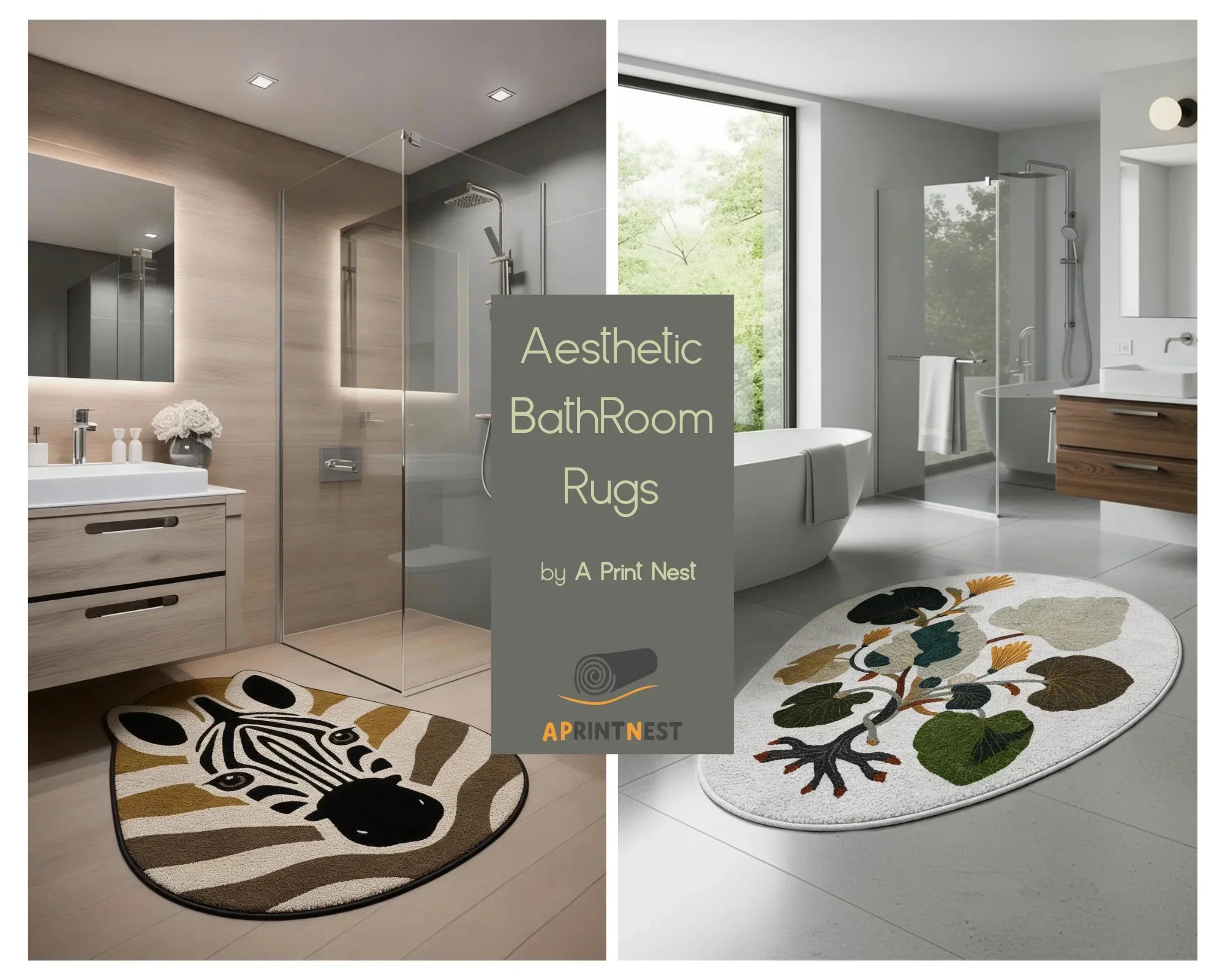 Bathroom Rugs by A Print Nest