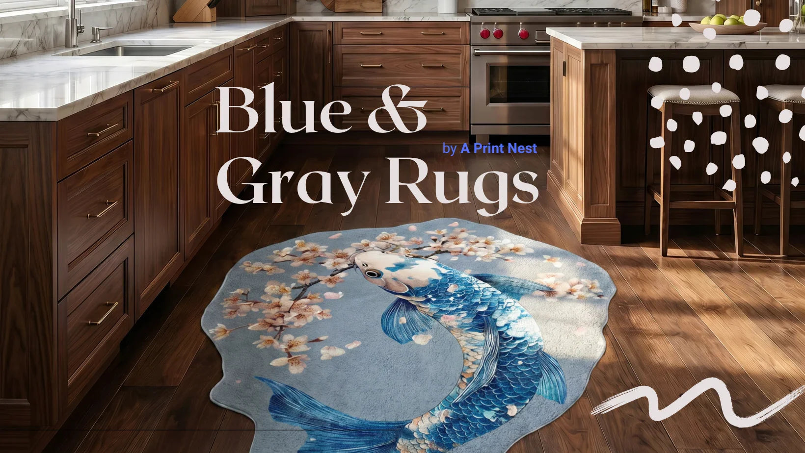 Blue & Gray Rugs by A Print Nest