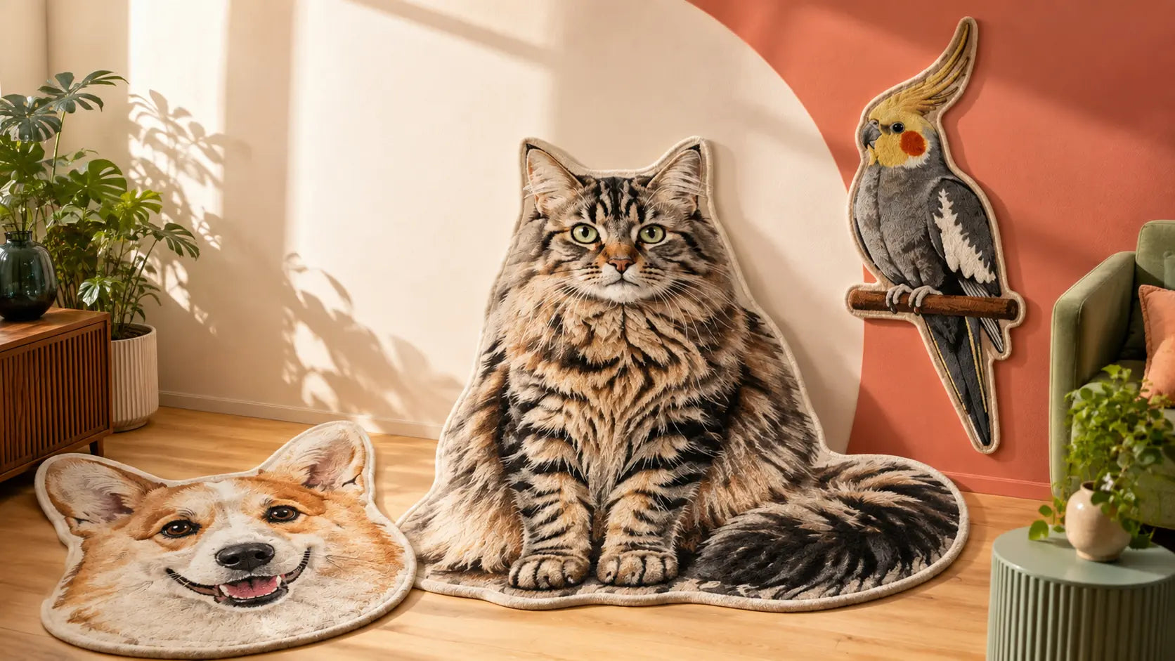 9 Practical Custom Pet-Shaped Rug Ideas for Different Photos and Spaces
