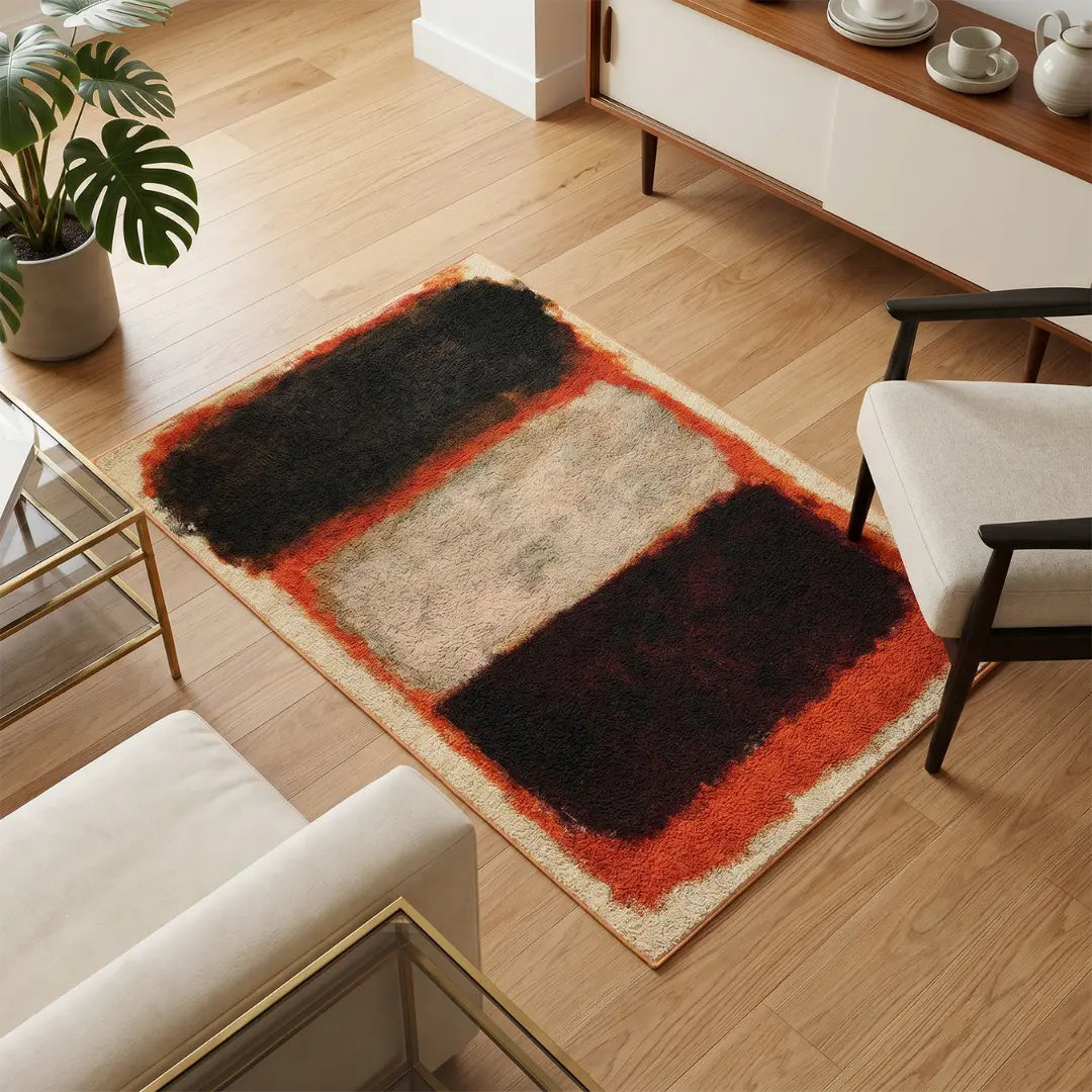 Rothko inspired rug living room