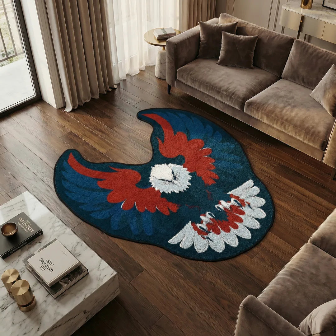 Eagle logo rug living room