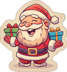 Santa shaped kids rug made from soft faux cashmere, irregular rug with white stitched edges in a children’s bedroom