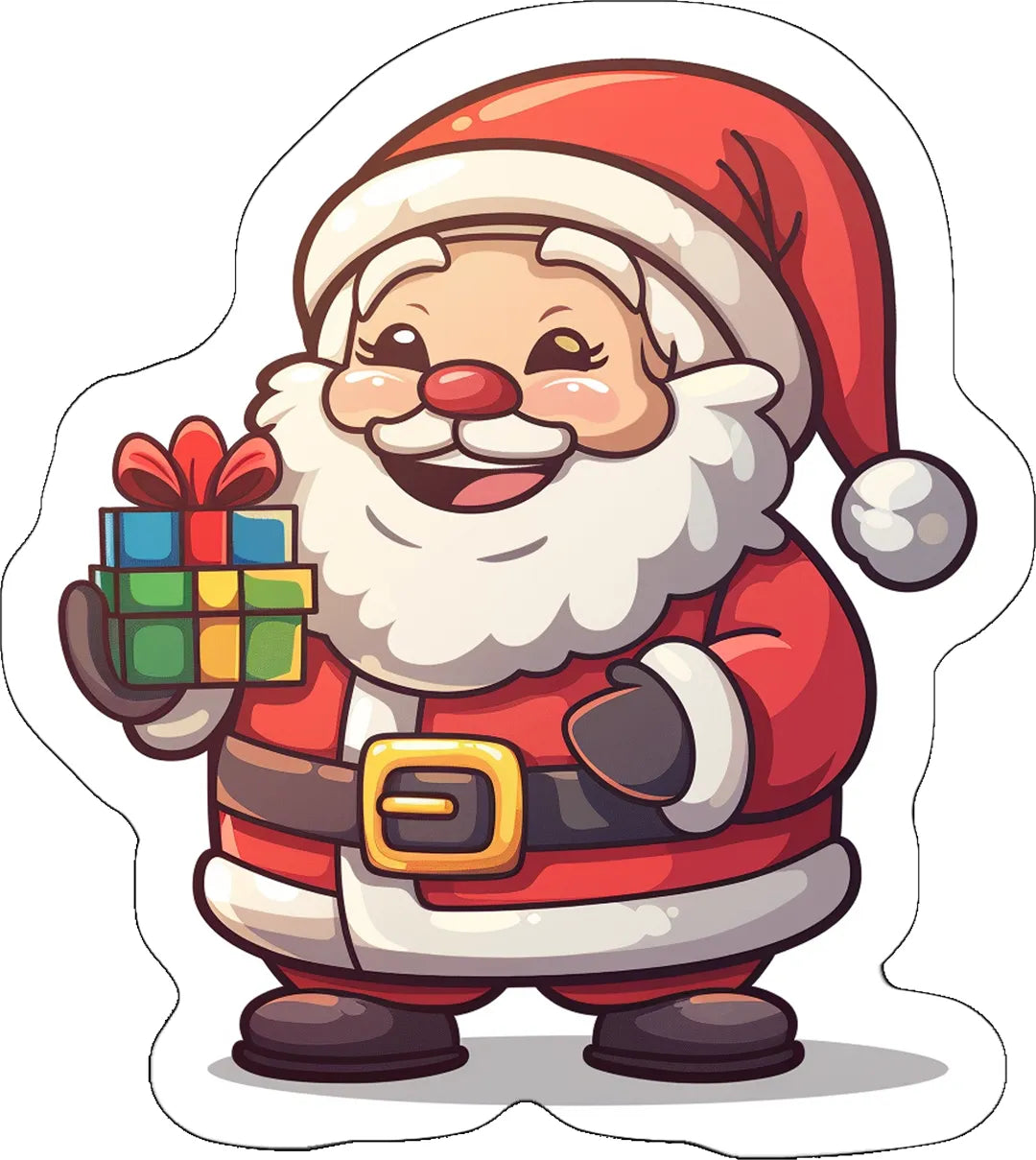 Santa shaped kids rug made from soft faux cashmere, irregular rug with white stitched edges in a children’s bedroom