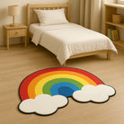 Irregular-shaped rainbow rug