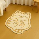 Irregular-shaped purnap cat rug