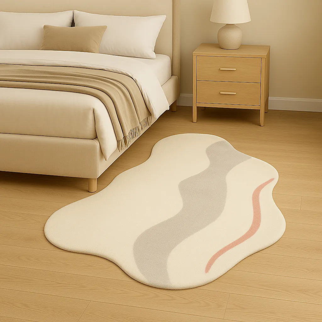 Irregular-shaped waveform drift rug