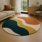 Round wavescape rug for livingroom