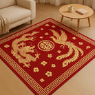 Rectangle imperial harmony dragon phoenix rug
