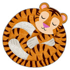Round rug with a tiger design on a white background