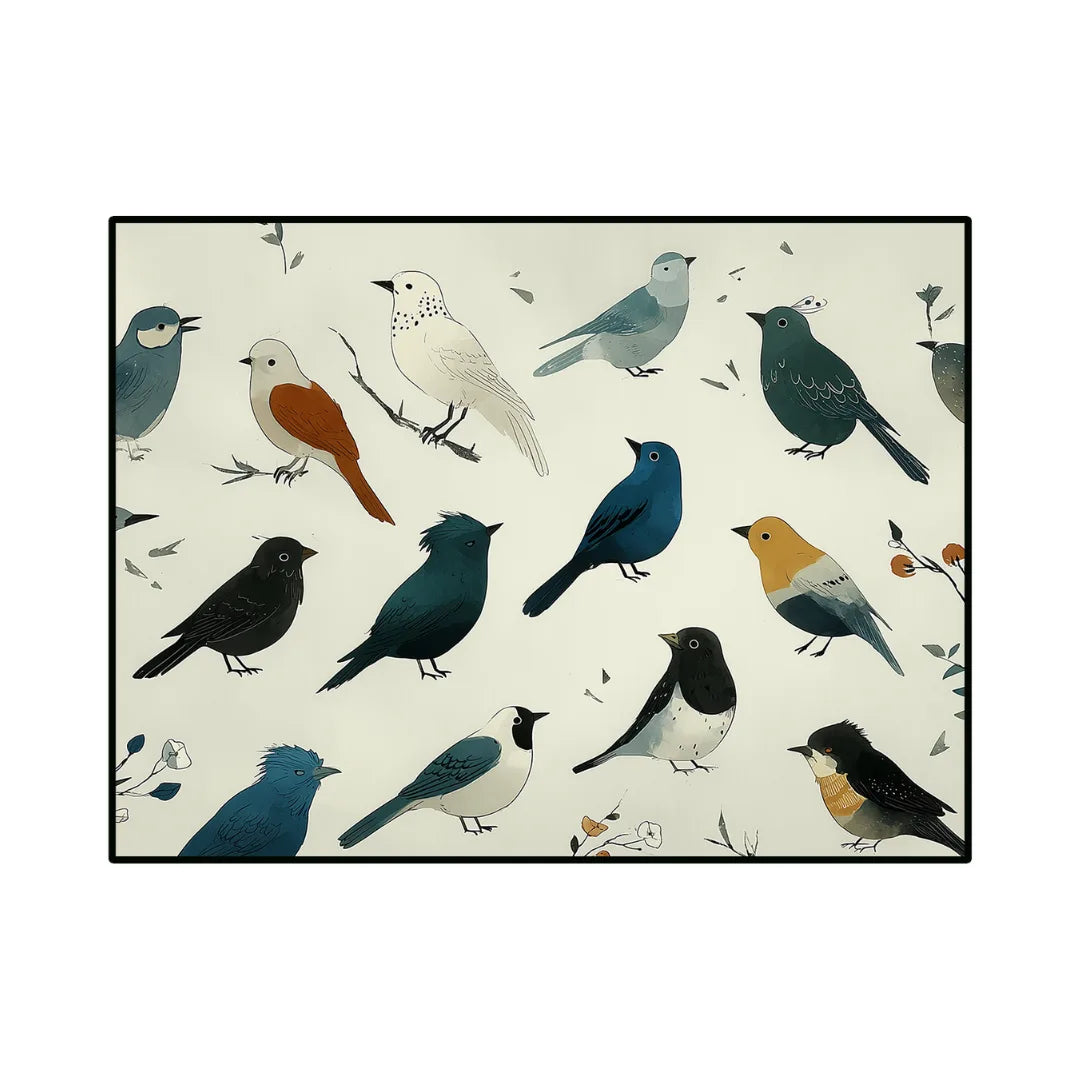 Bird inspired rug patio balcony