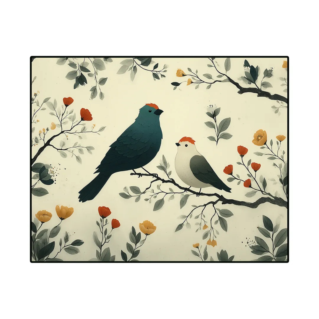 Bird inspired rug living room