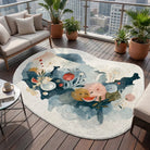 Irregular USA map rug patio balcony