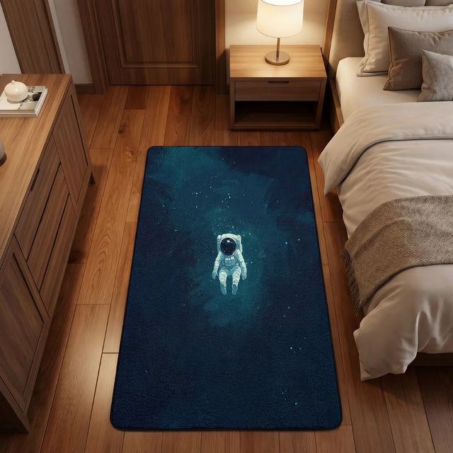 Alone in Blue – Irregular Melancholy Style Rug | 4 x 7 ft | Bedroom